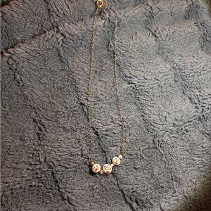 Floral Beaded Gold Necklace